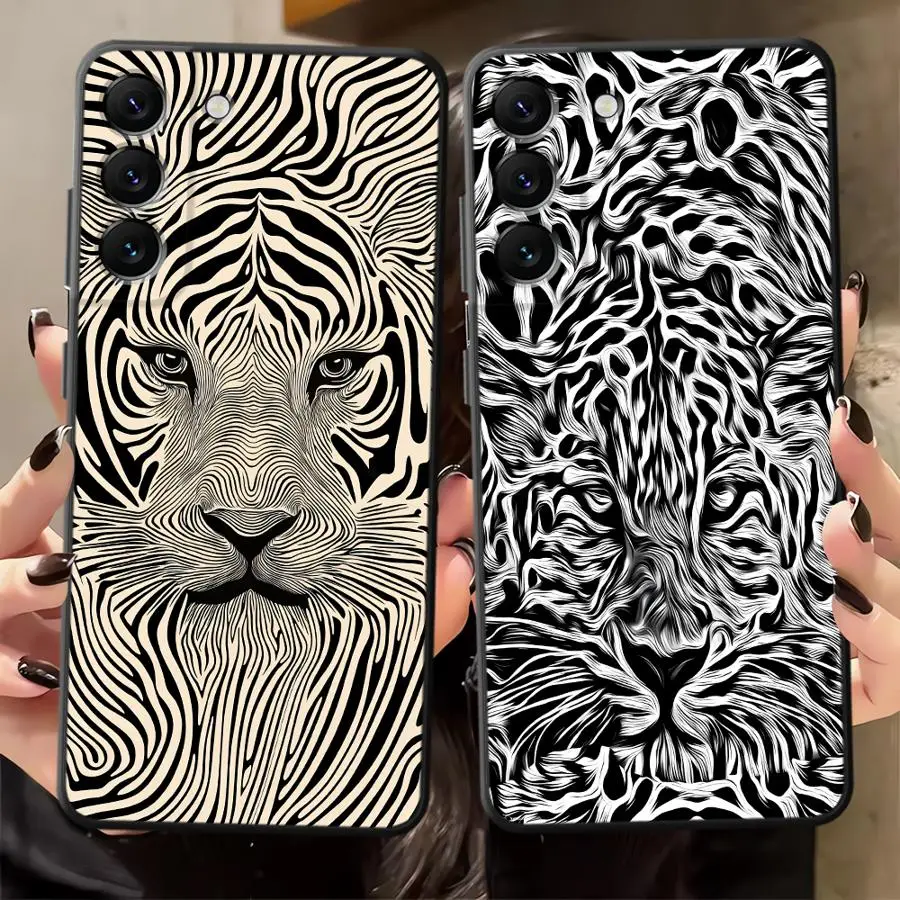 Case for Samsung Galaxy A51 A22 A52 A15 A36 A26 A34 A35 A24 A11 A12 A13 A14 A16 Phone Cover Wild Tiger Abstract