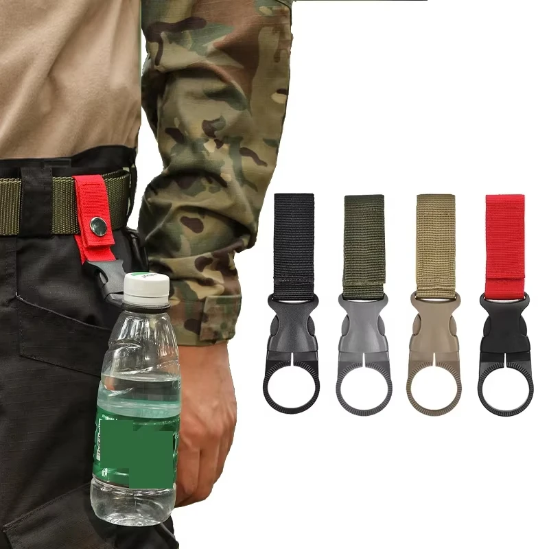 3Pcs Outdoor Tactical Nylon Webbing Water Bottle Clip Multifunctional Climbing Clip Portable Water Bottle Quick Clip Clamp Clip
