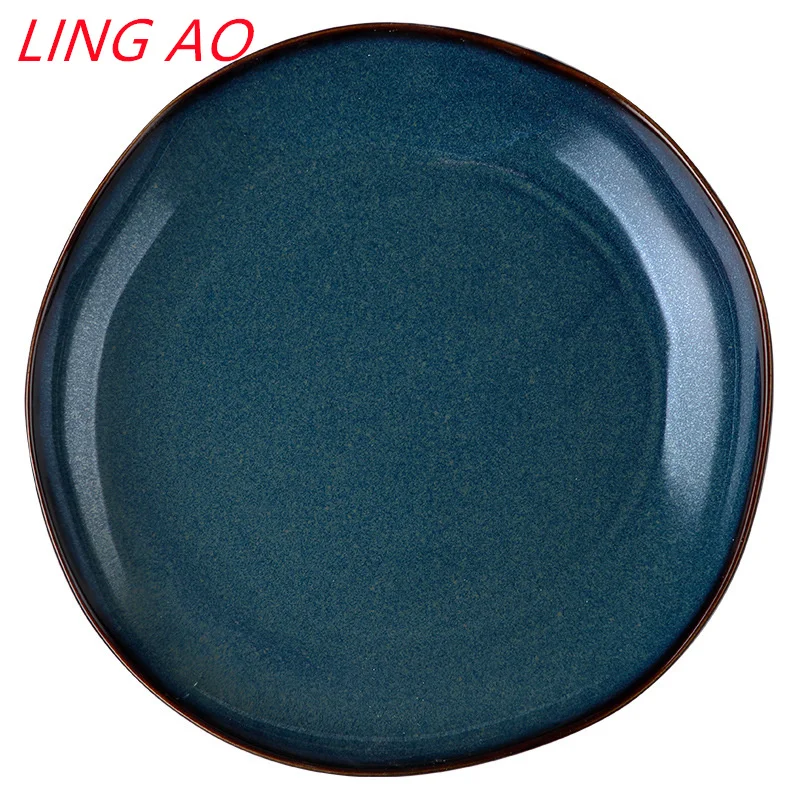 LingAo Japanese Kiln Ceramic Bowl, Plate, Soup Bowl, Home Set