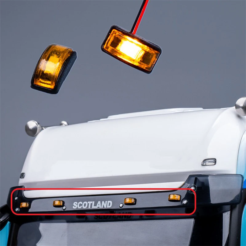 จําลอง LED สีเหลืองตําแหน่ง Light Visor โคมไฟสําหรับ 1/14 Tamiya RC รถบรรทุกรถ Scania 770S BENZ 3363 VOLVO FH16 MAN อะไหล่ DIY ของเล่น