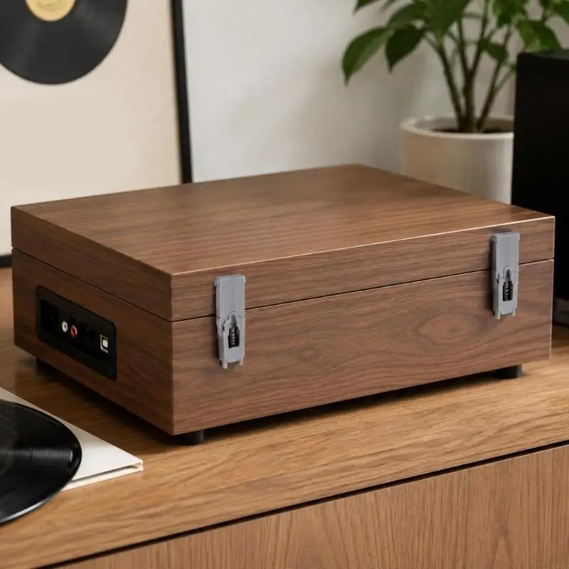 Q6PA Record Player Dust Cover Joint Pair with Visible Springs and Mounting Prongs for SL-J110R SLJS17 Replacing Damaged or Worn