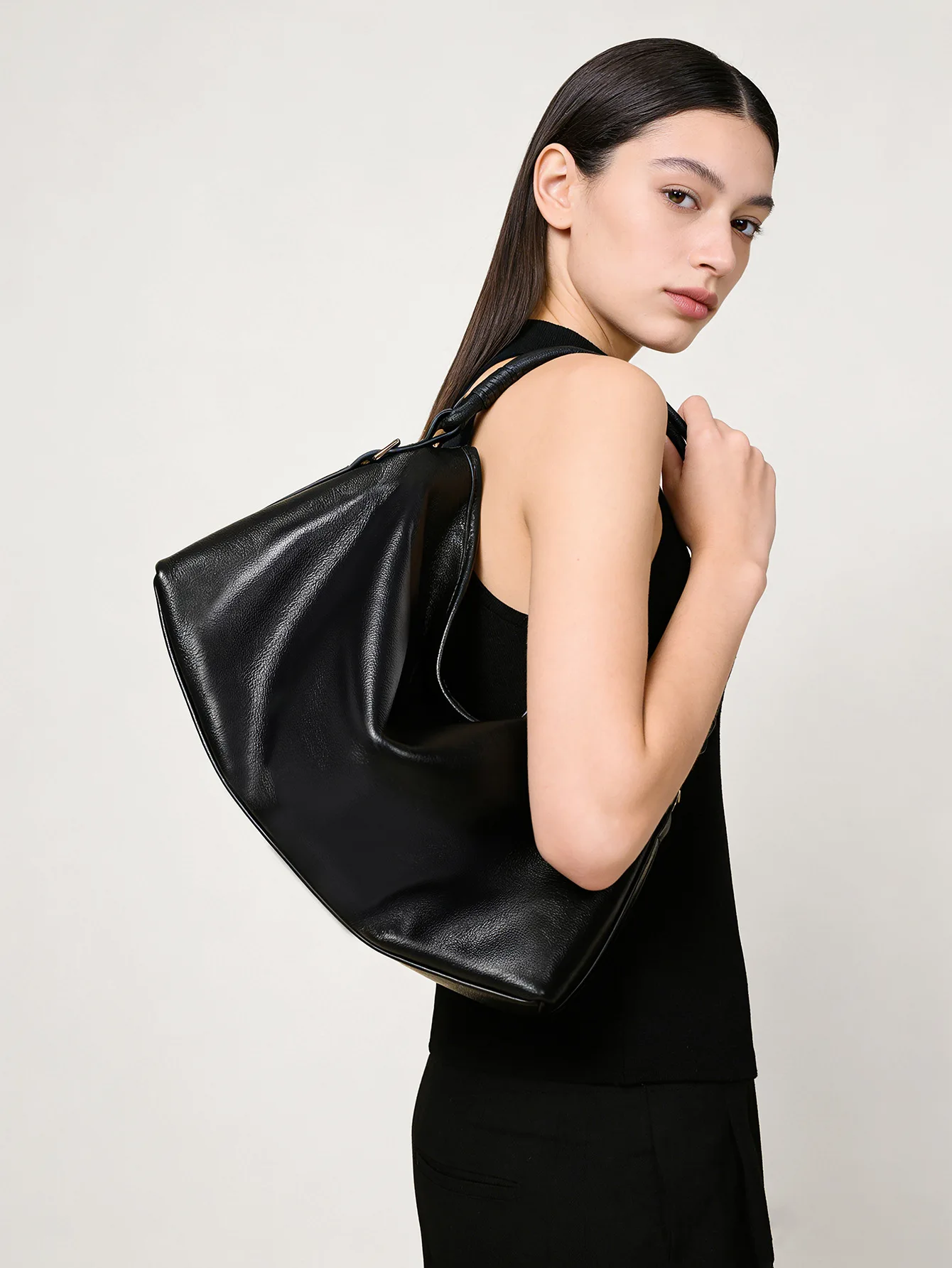 Women Genuine Leather Large Capacity Shoulder Bag Korean Version Senior Sense Fashion Simple Casual Versatile Commuter Bag