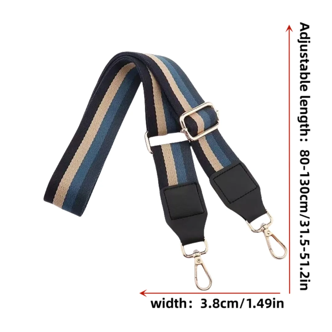 حقيبة ظهر للسيدات بأشرطة كتف واسعة وخطوط ملونة من جلد البولي يوريثان قابلة للتعديل حقيبة كتف ساعي البريد حزام لوازم الإكسسوارات