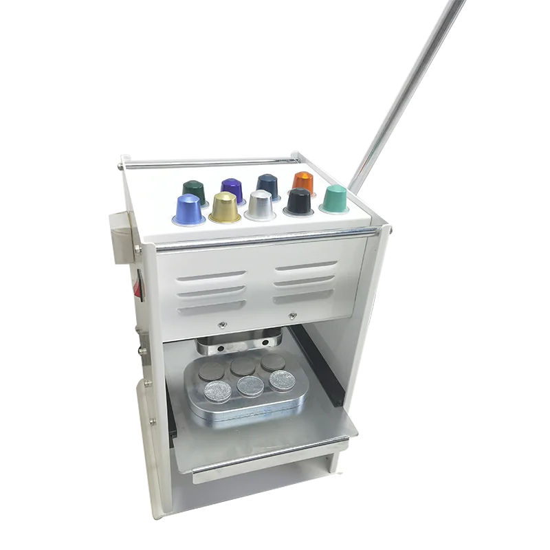 Manual Coffee Capsule Cup Sealing Machine Aluminum Foil 6 Holes Heat Sealing Machine