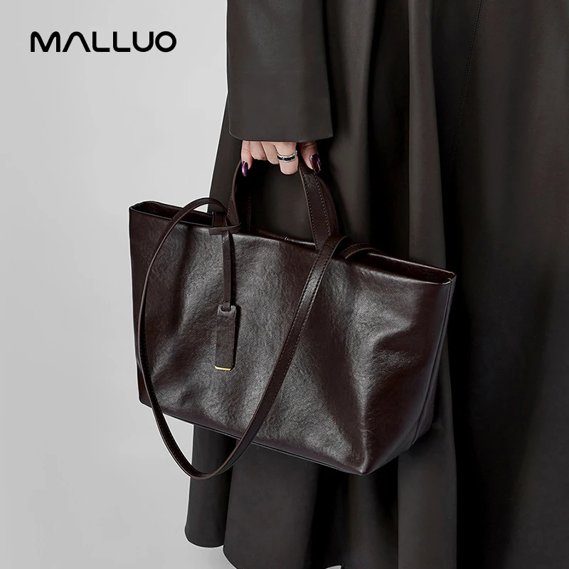 

Women Natural Cow Leather Retro Shoulder Bags Lady Fashion Real Cowhide Bag Female High Capacity Design Luxury Commuting Handbag