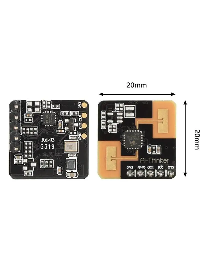 10 sztuk/1 szt. Rd-03 24G czujnik radarowy ludzkie ciało mikro moduł wykrywania ruchu ISM pasmo radiowe UART płyta interfejsu antena — zdjęcie 2