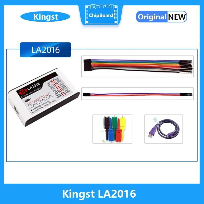 Kingst LA2016 analizator stanów logicznych USB 200M max częstotliwość próbkowania, 16 kanałów, próbki 10B, MCU, ramię, narzędzie do debugowania