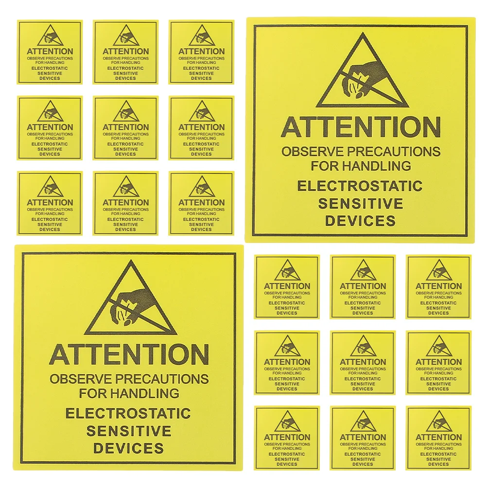 

200 Pcs Anti-static Label Sticker Health and Safety Signs Paper Electrostatic Warning Stickers