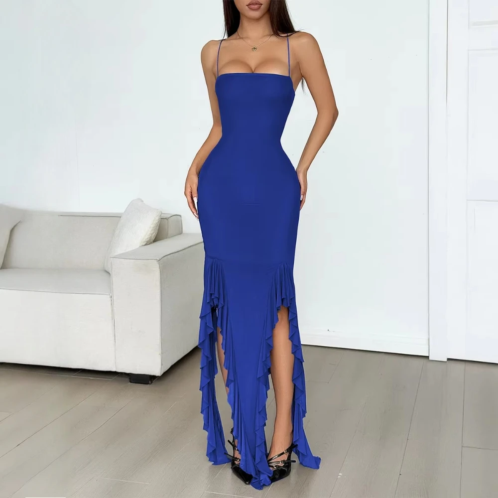 

Платья для выпускного вечера, облегающее повседневное сексуальное длинное платье без рукавов с открытой спиной, изысканные вечерние платья высокого качества для женщин по индивидуальному заказу