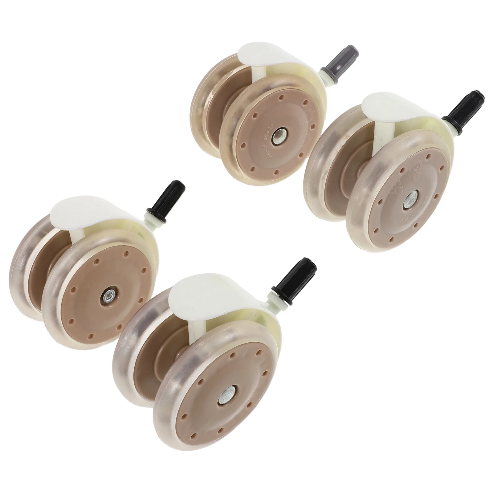 4 قطعة عجلات مشاية للأطفال استبدال عجلة دوارة متينة لعربة عربة عربة عربة النقل السلس المتداول على بلاط الخشب الصلب