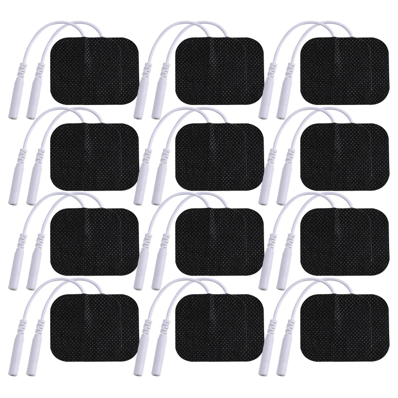 5*5cm 2mm Plug Non-woven Fabric Reusable Self Adhesive Electrode Pads Conductive Gel Pad Body Digital Massager