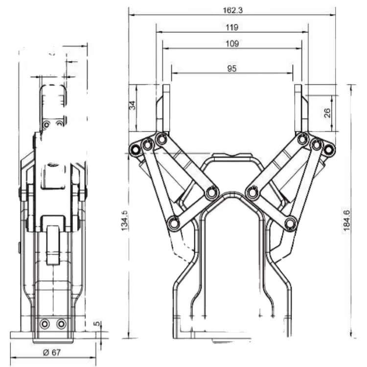 Robot Gripper AG-95 Combine With UR Cobot Robot Arm 6 Axis For CNC Assembly Inspection Picking As Collaborative Robot