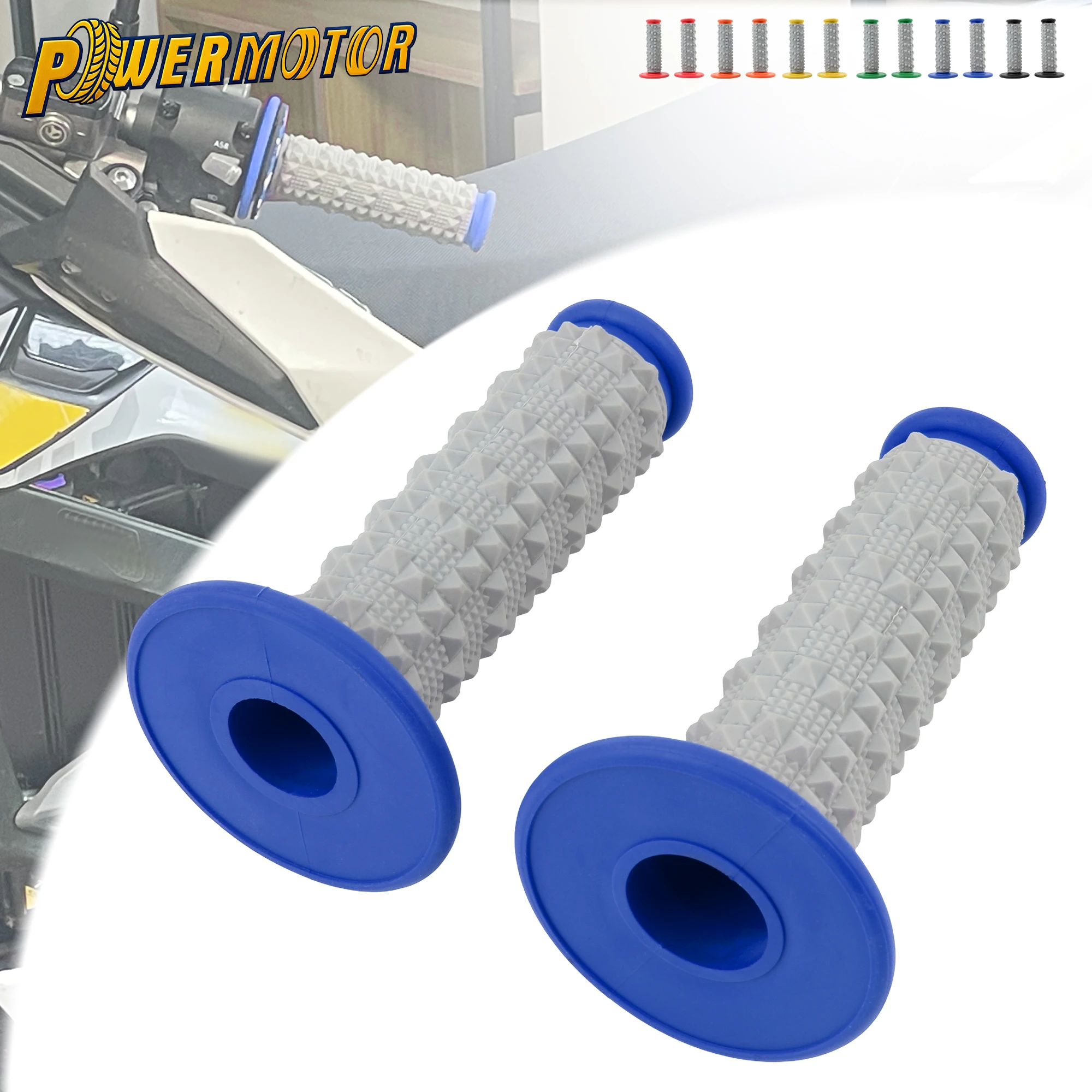 

Motorcycle Motocross 7/8" 22mm Handle Grip Large Particles Gel Anti-slip Rubber Hand Grips Hands ATV Scooter Universal Grips
