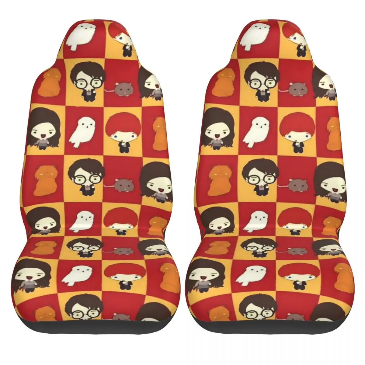 

Чехлы на автомобильные сиденья H-arry Potters, эластичные автомобильные чехлы на сиденья из полиэстера, 2 шт., забавный чехол для такси