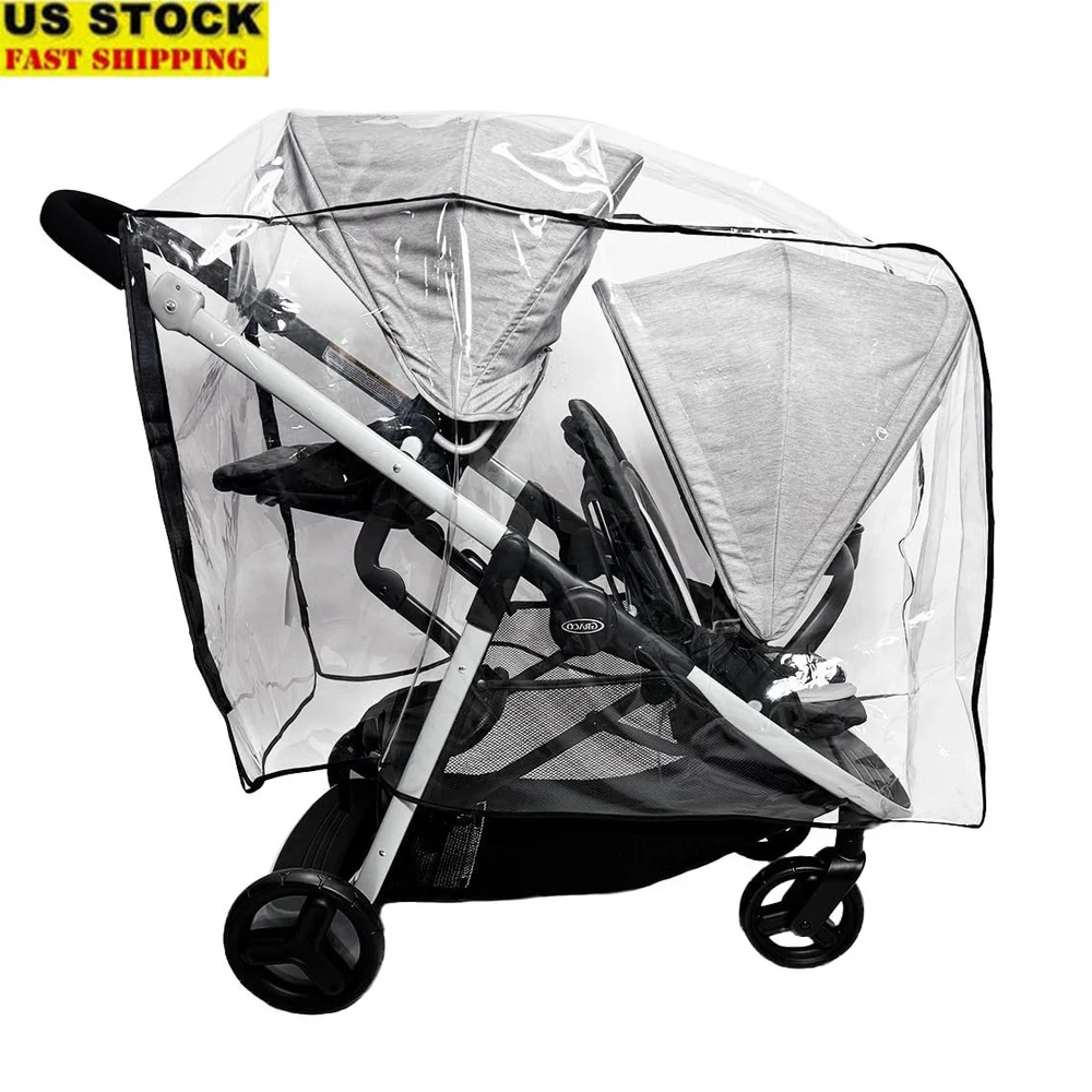 

Rain Wind Cover Ready2Grow LX 2.0 Double Stroller Waterproof Custom Ventilation Holes Full Protection Transparent Design