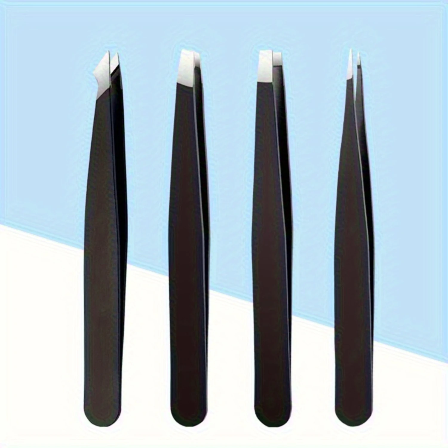 Precision Stainless Steel Tweezers Set For Men & Women - Multi-Functional Facial Hair, Eyebrow, Eyelash Extension & Makeup Tools