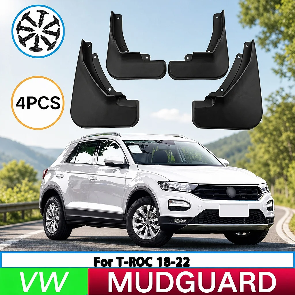 

For VW T-ROC 2018-2020 Car Tire Fender Splash Guard Front Rear Wheel Mud Flaps 4Pcs