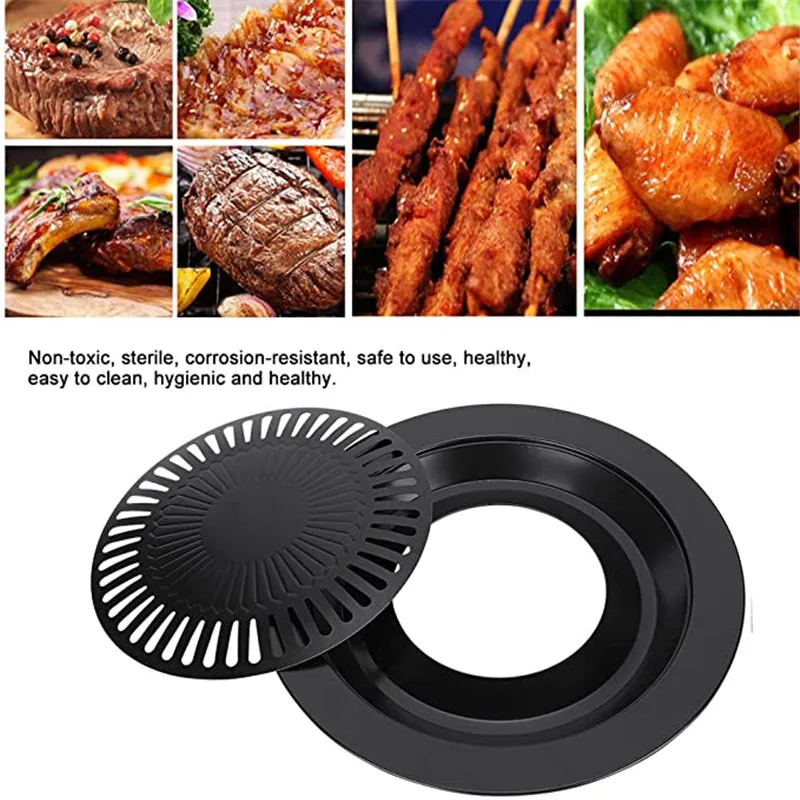 Smokeless Barbecue Grill Pan Gas Household Non-Stick Gas Stove Plate Electric Stove Baking Tray BBQ Grill Barbecue Tools Outdoor