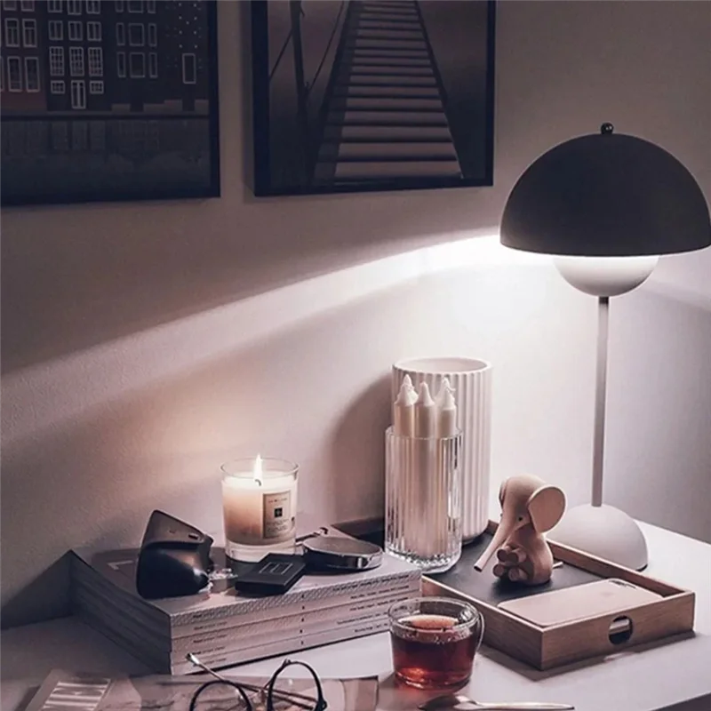 ABNL العلوي اللمس التبديل LED الجدول مصباح قابلة للشحن زهرة برعم الفطر تصميم غرفة المعيشة ديكور مكتب ليلة حامل مصباح