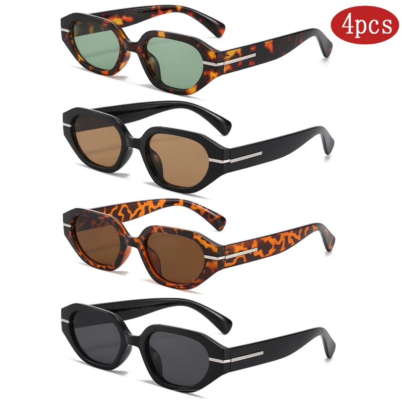 Auto-Sonnenbrille, 4 Sets, modisch, quadratisch, Sonnenbrille, Damen, Cat-Eye-Brille, bunte GradientGlasses, klassische Outdoor-Brille, UV400