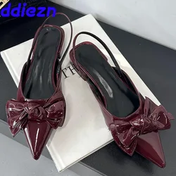 Fashion Butterfly-Knot Footwear Ladies Flats Sandals Shoes Female Pointed Toe Women Flats Sandals Shoes Slides Mules New In 2025