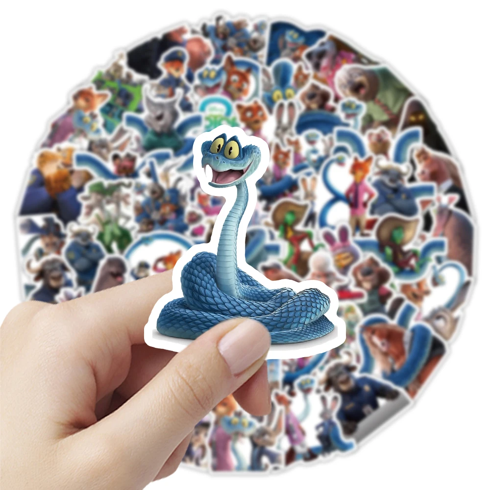 55PCS Disney Cartoon Zootopia 2 Stickers Graffiti DIY Phone Skateboard Laptop Luggage Bike PVC Waterproof Decals Kid Toy