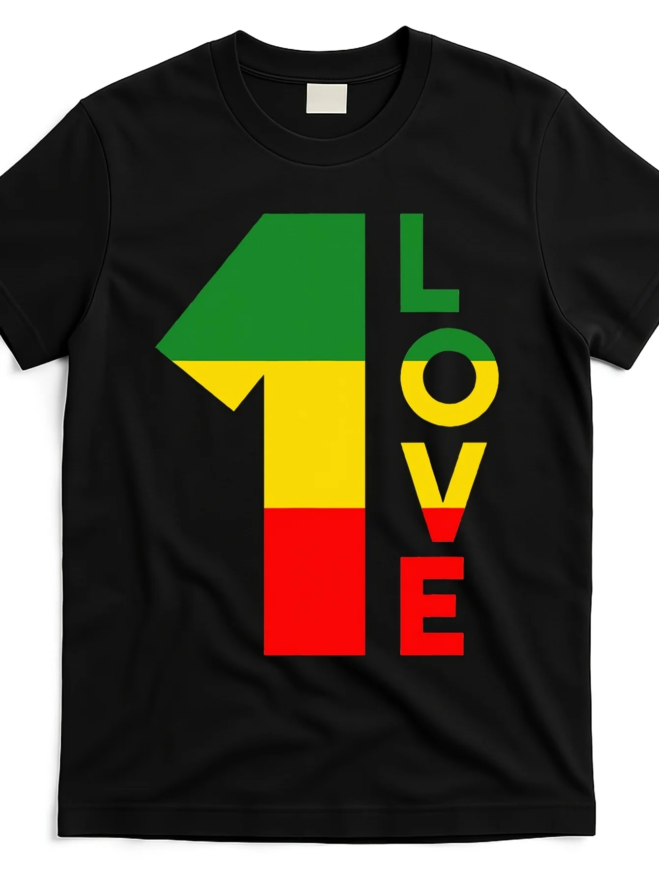 

Reggae Music Rasta Jamaica 1 Love Graphic T-Shirt 100% Cotton O-Neck Short Sleeve Summer Casual Mens T-shirt Streetwear