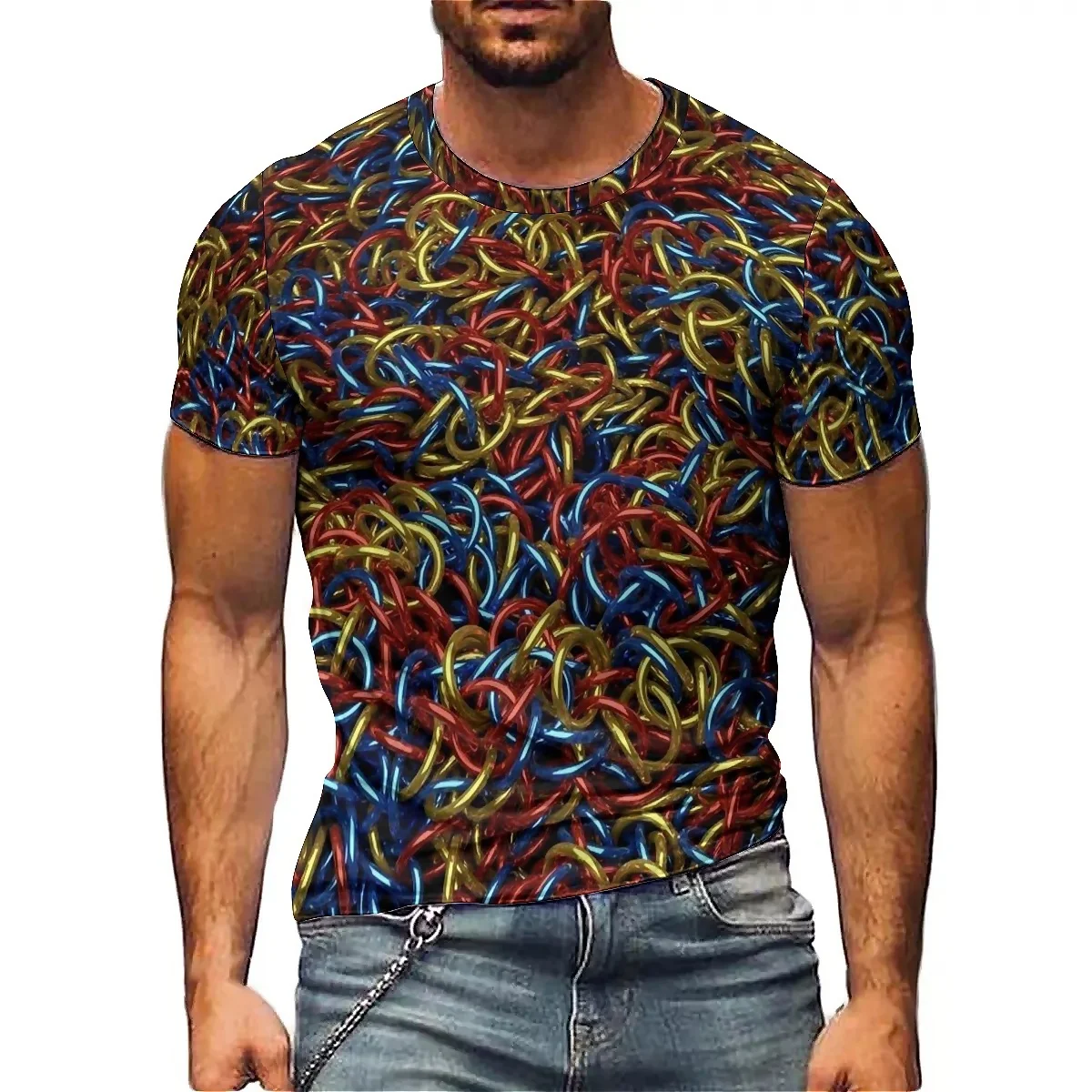 

Men's Street Fashion Christmas 3D Printed Short-Sleeve T-Shirt - Printed Shirt, Couple Outfit, Smooth Fabric