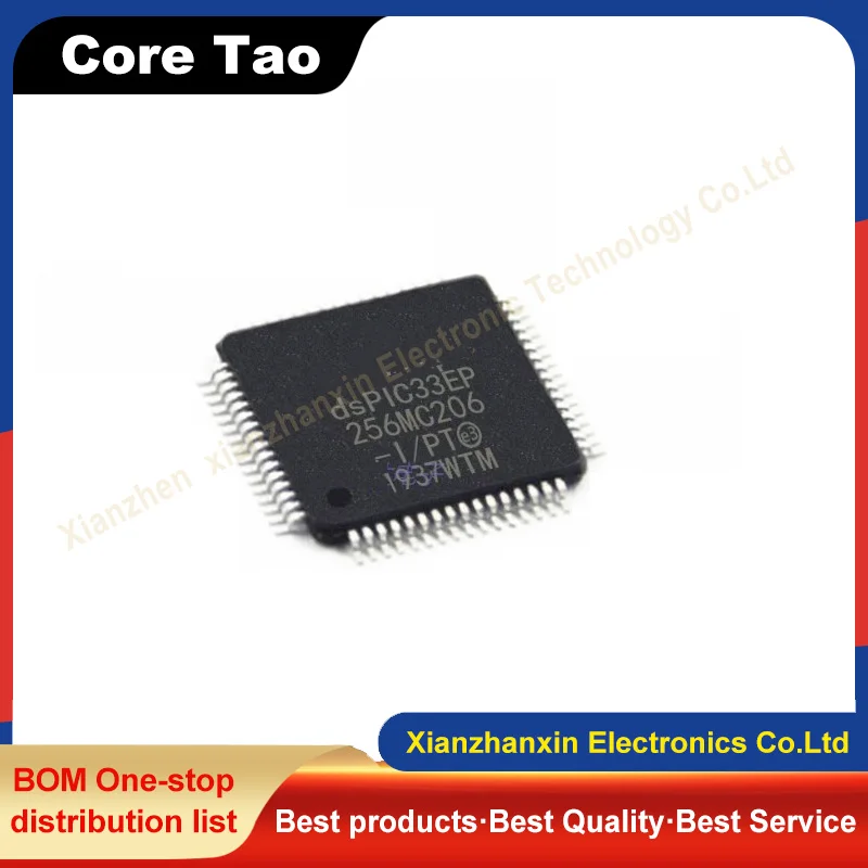 1PCS/LOT DSPIC33EP64MC206-I/PT DSPIC33EP 64MC206 TQFP64 Microcontroller chips in stock