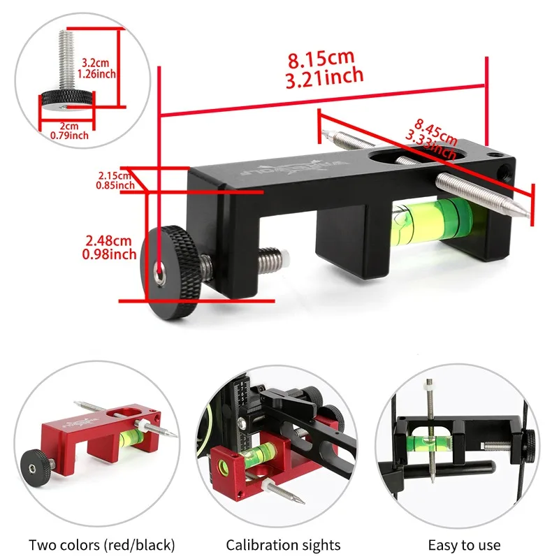 1pc Archery Precision Adjustment Level Instrument Bubble Level Use for Compound Bow Leveler Positioner Adjustment Shooting Tool
