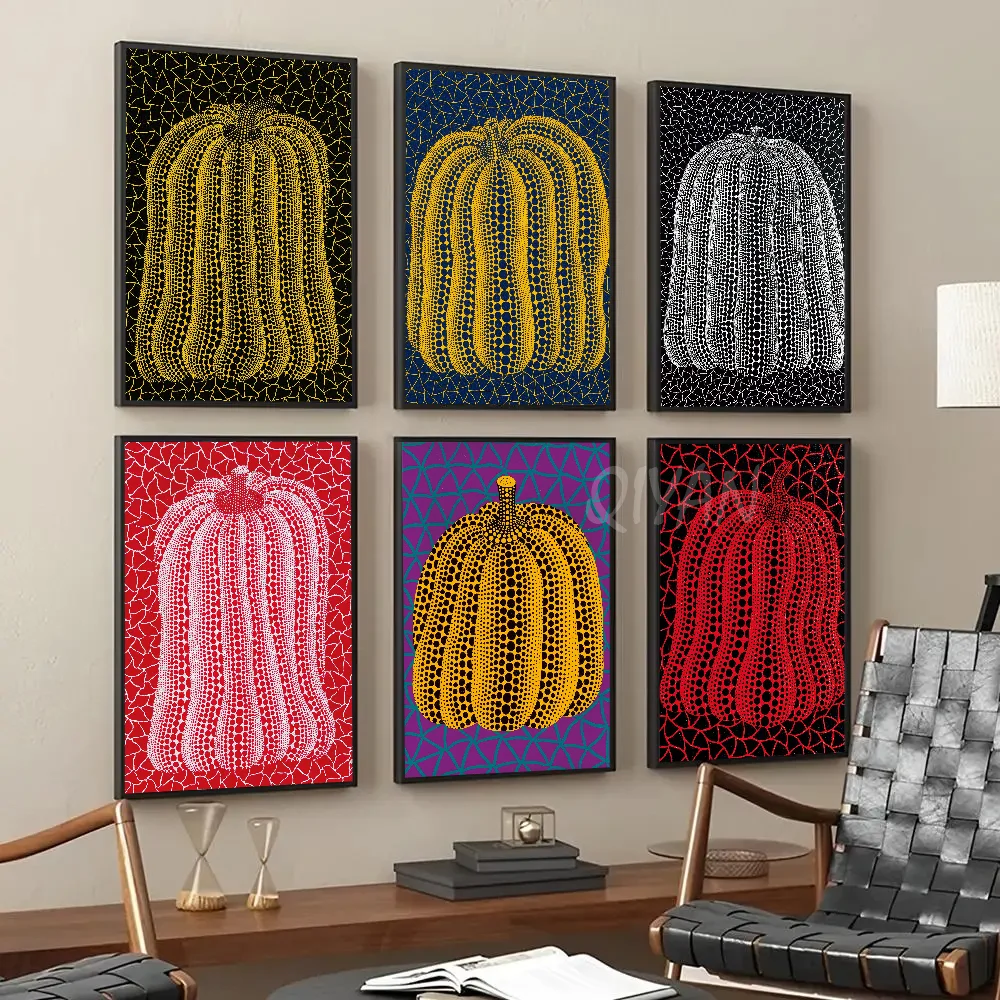 

Yayoi Kusama Pumpkin Poster Paper Print Home Living Room Bedroom Entrance Bar Restaurant Cafe Art Painting Decoration