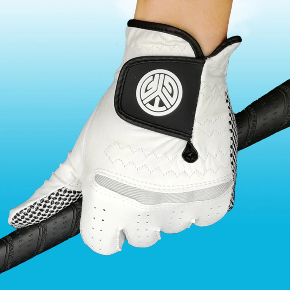 Men Left Hand Golf Glove Sheepskin Slip Resistant Wear Resistant Breathable for Sports