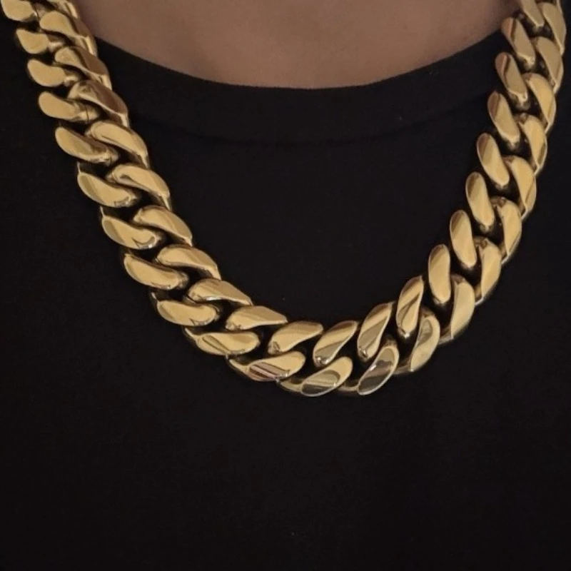20Mm Cuban Chain Necklace - Classic Hip Hop Design, Business Dinner Gift Jewelry, Christmas Halloween Gifts