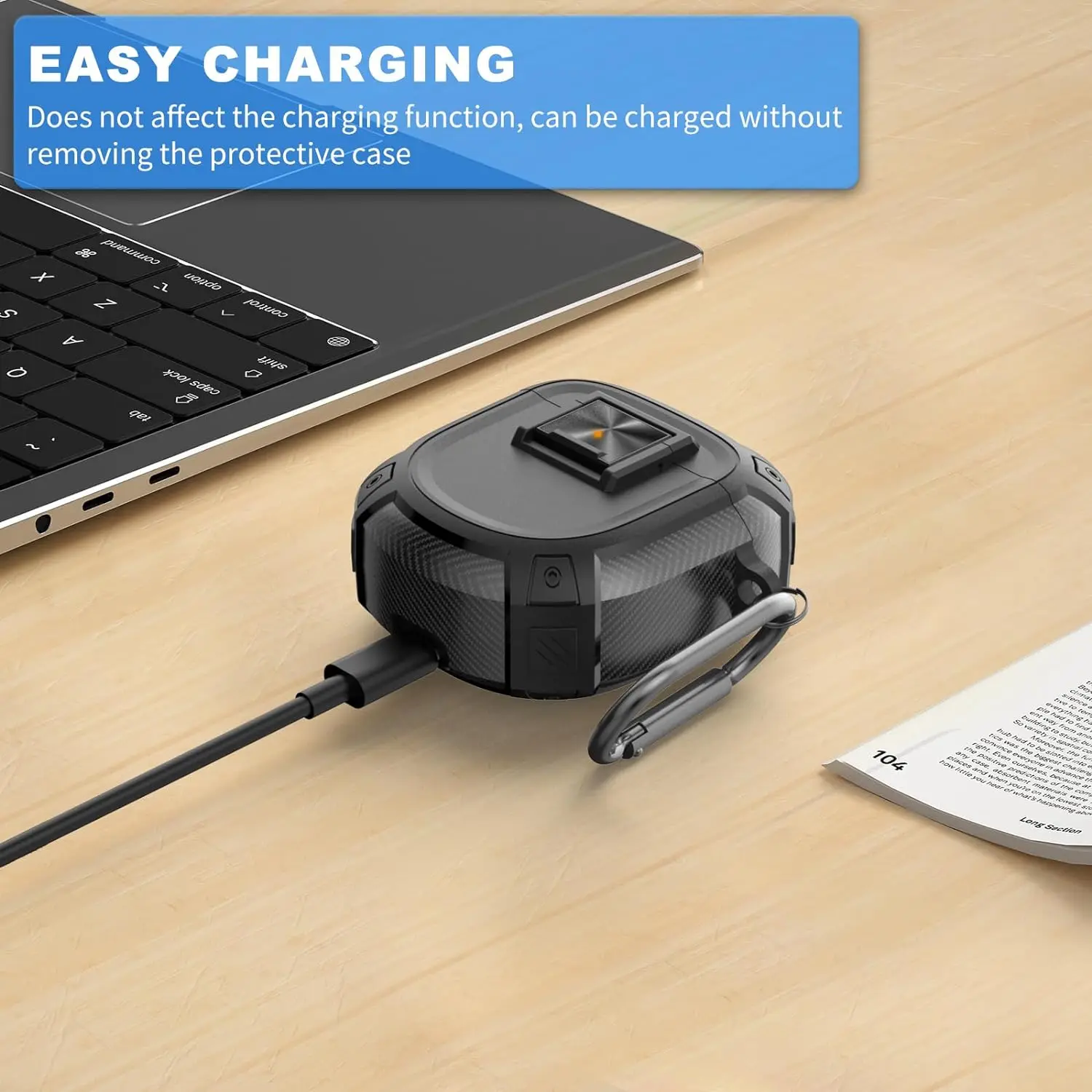 Funda de fibra de carbono para auriculares Bose QuietComfort II, funda a prueba de golpes con bloqueo seguro para hombres, funda para auriculares II con llavero