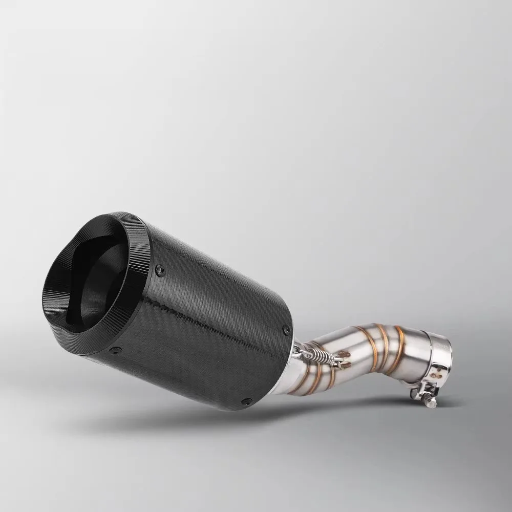 

For CF-Moto CLX700 700CL-X 2020-2024 CLX 700 CL-X Escape Motorcycle Exhaust Mid Link Pipe With 51MM Slip-On Carbon Muffler Tips