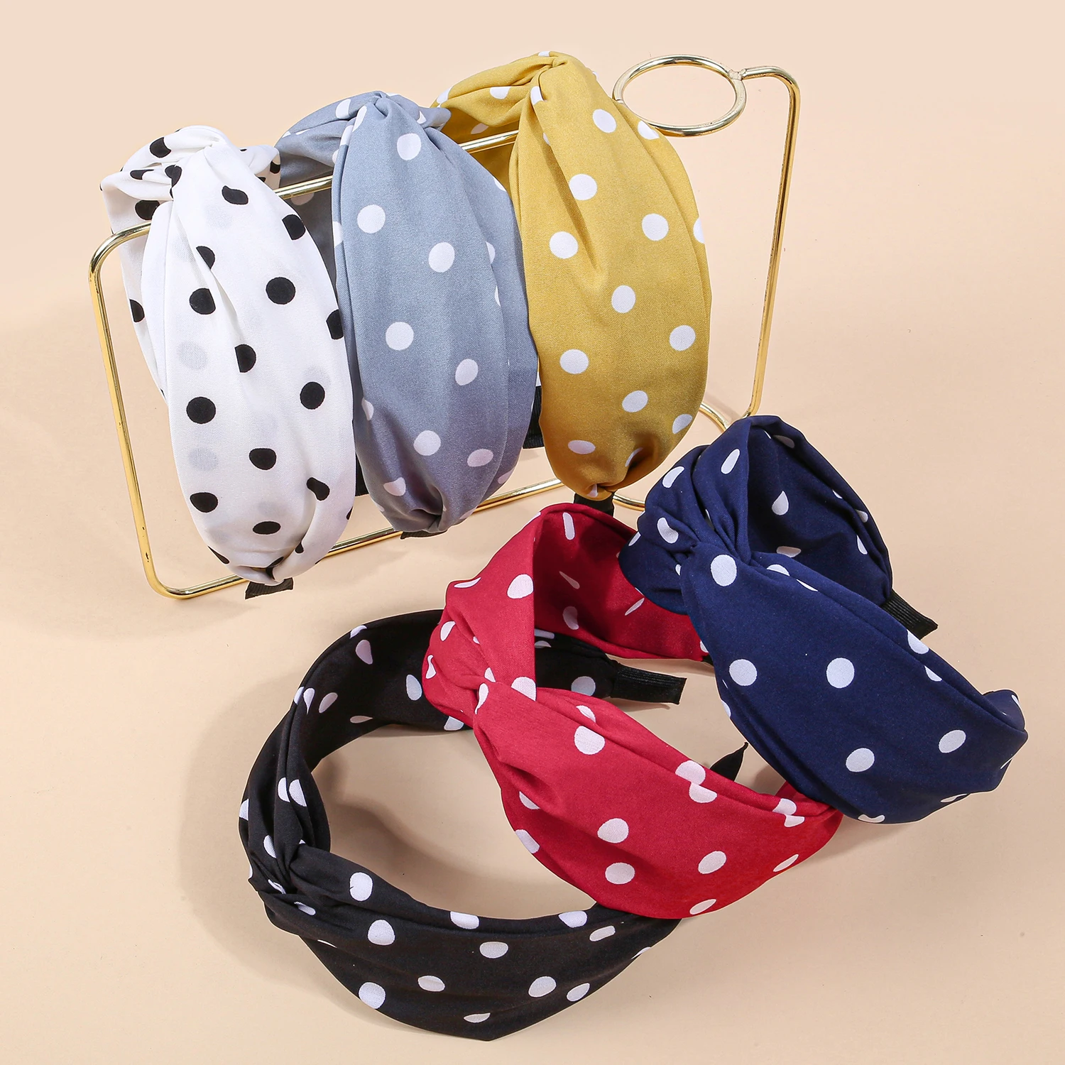 

3 шт., милые повязки на голову в горошек, повязка на голову-тюрбан с узлом, эластичная повязка на голову, повязки на голову в полоску, тканевые повязки на голову для женщин и девочек