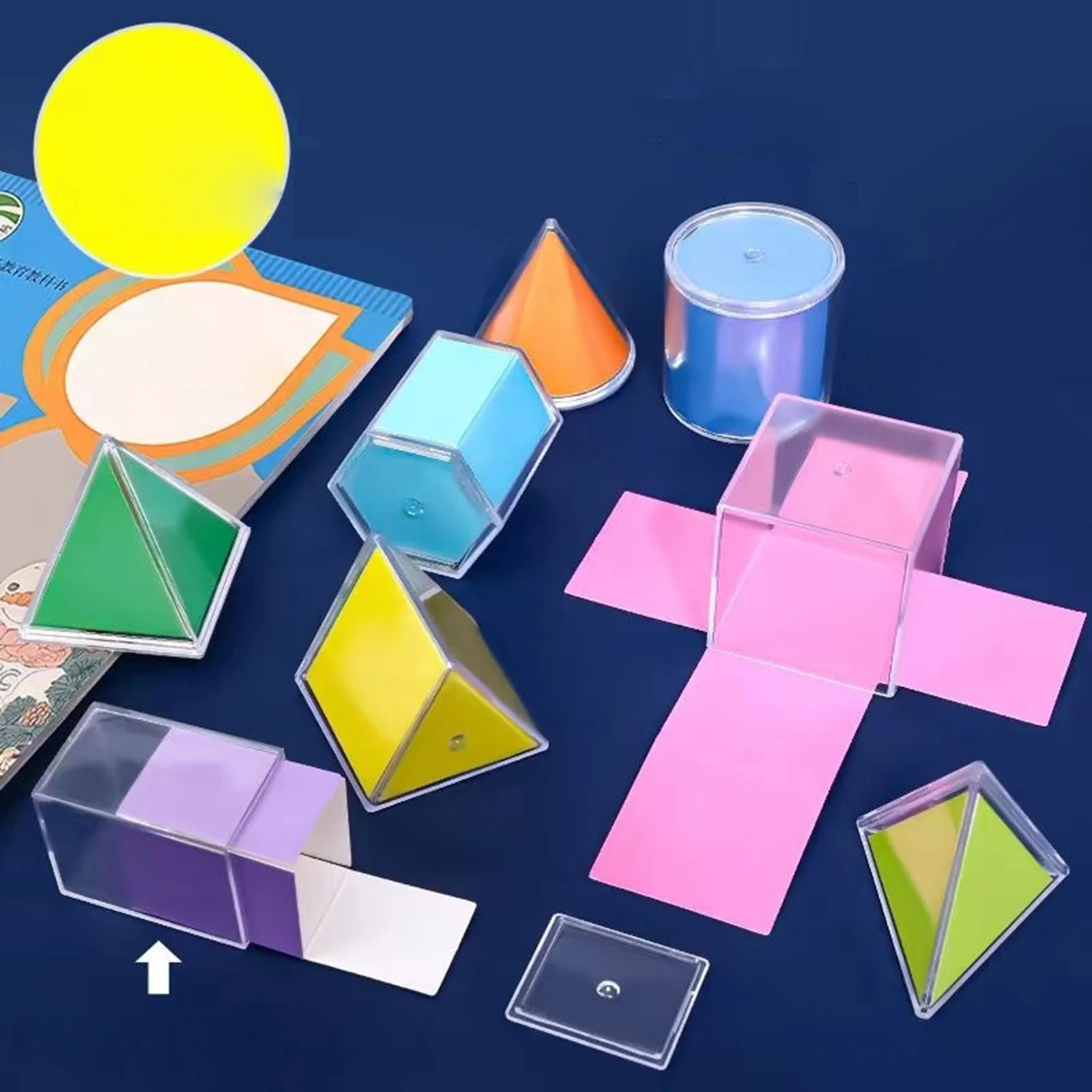أشكال هندسية ثلاثية الأبعاد للأطفال ، نمط مونتيسوري لرياض الأطفال الابتدائية ، أعمار 3 4 5 و 6 سنوات ، 12 قطعة