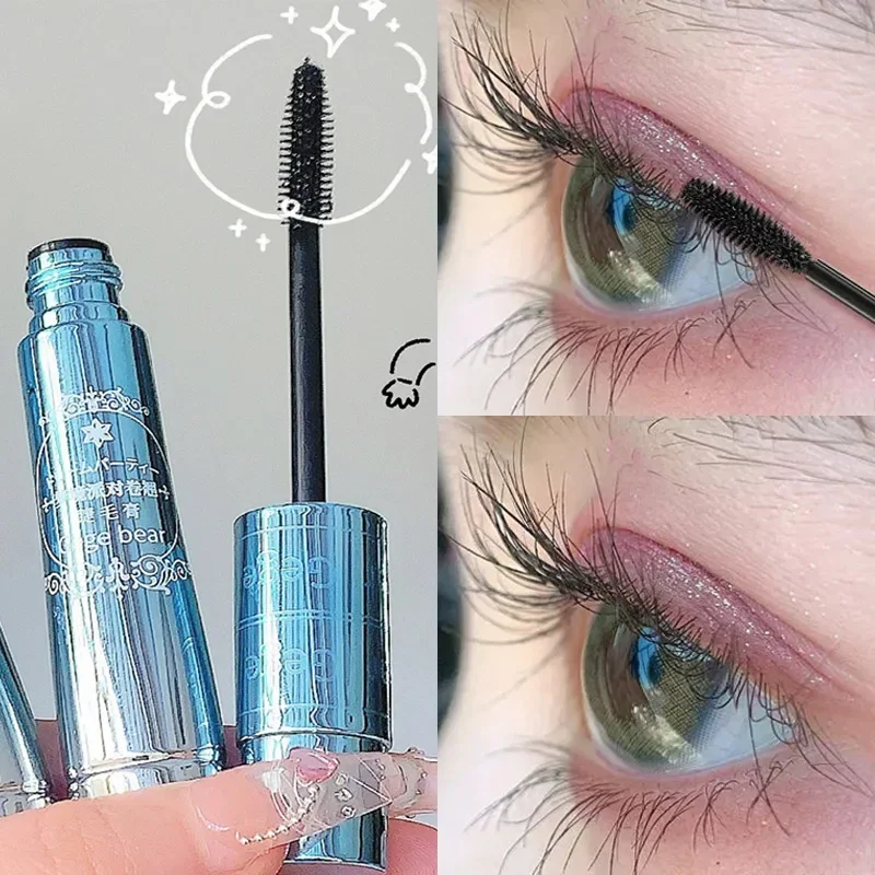 Silk Fiber Black Mascara Waterproof Long Lasting Extension Eyelashes Lengthening Curling Mascara Black Eyelash Makeup Cosmetic