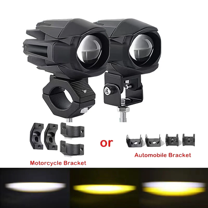 

Auto LED Work Light Motorcycle Spotlight Auxiliary Headlight Foglight Mini Projector White Yellow Driving Lamp Hi/Lo Beam 12-24V