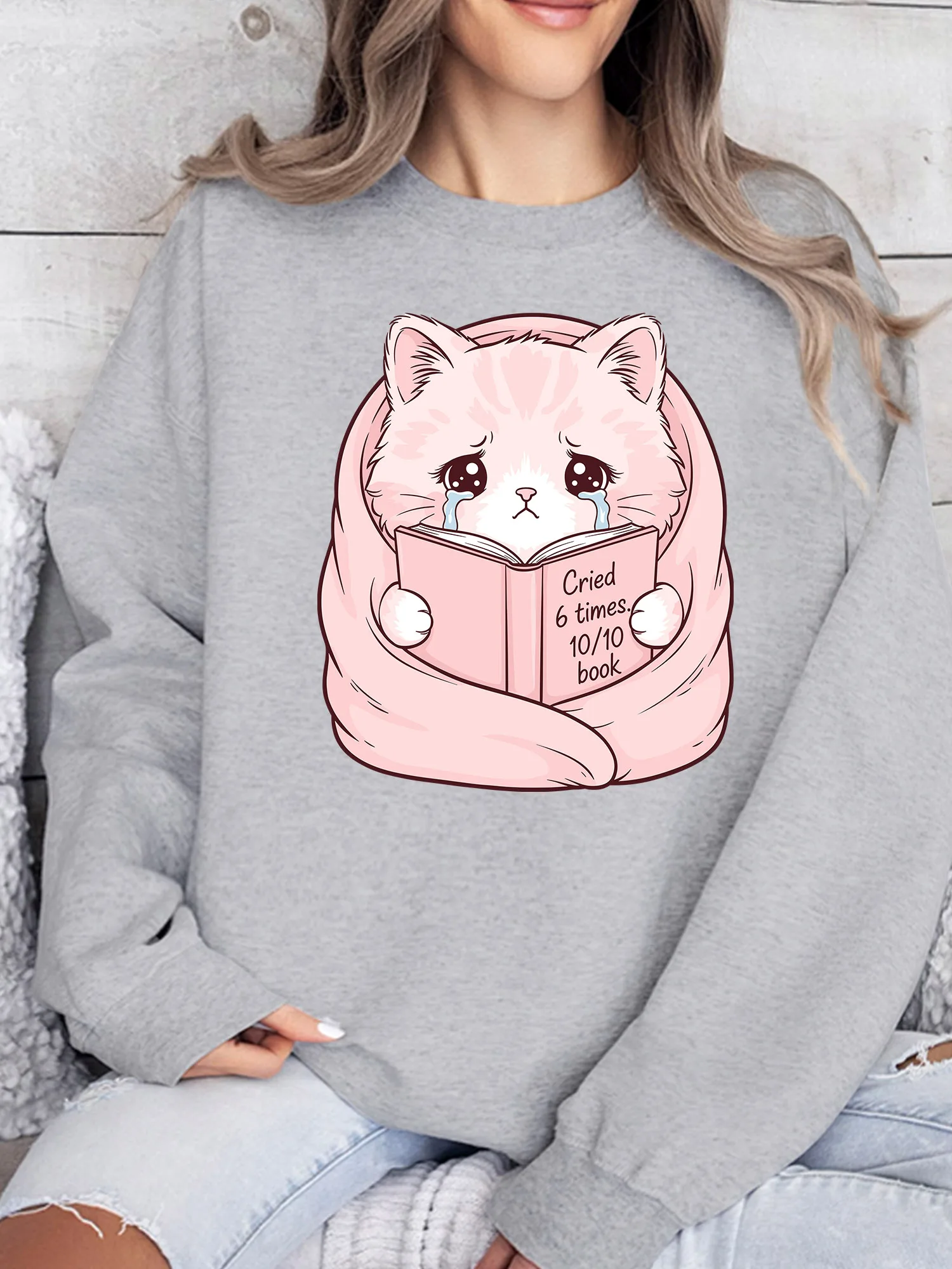 

Женская толстовка Gried с принтом, повседневная, с длинным рукавом, свободного кроя, в стиле стритвир, для осени и зимы, на каждый день