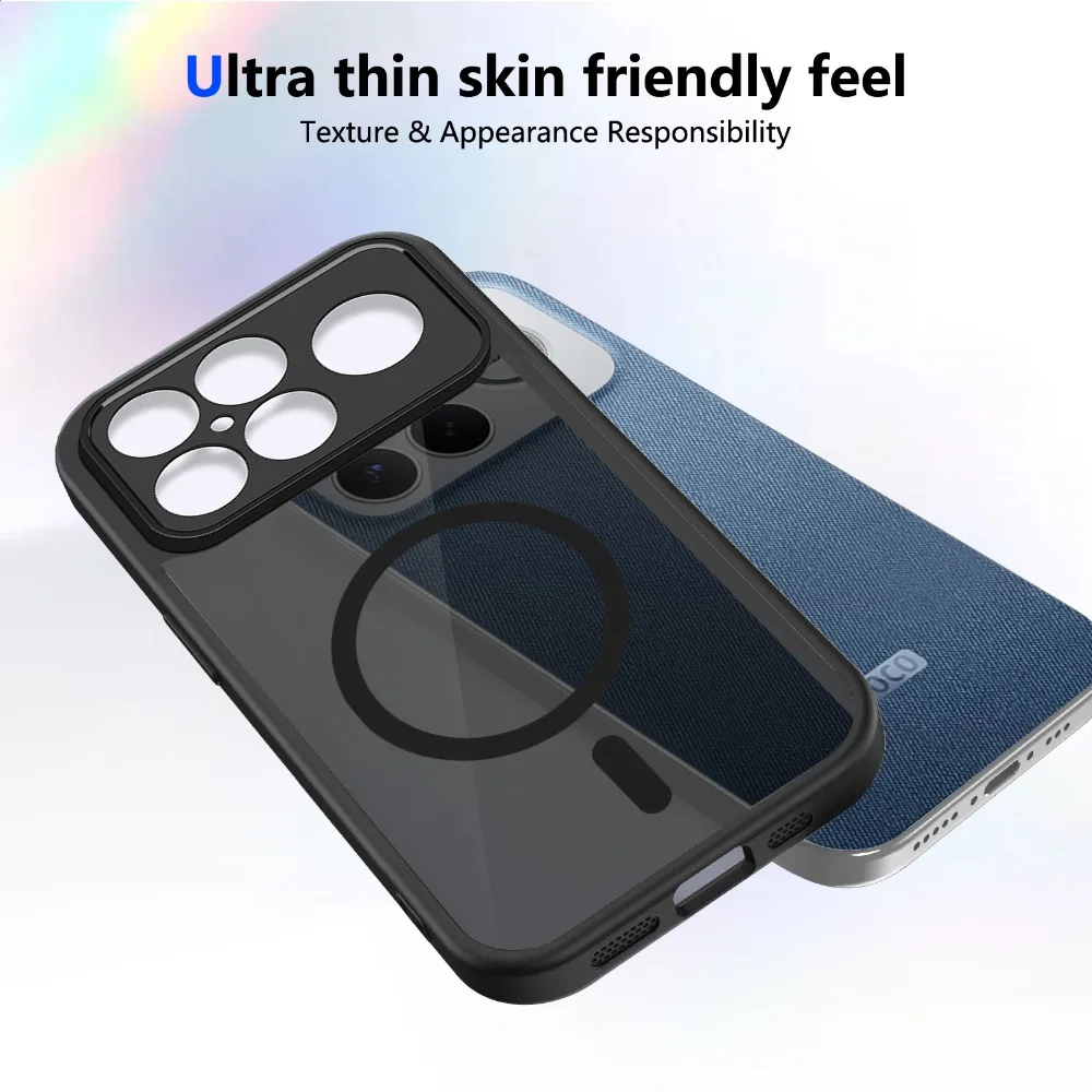 Para Xiaomi Redmi K90 Pro Max / K90 / K80 / K80 Pro / Turbo 4 Pro Capa Magnética Fosca Preta para Celular com Carregamento Sem Fio