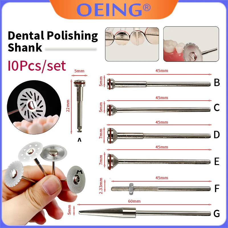 

20Pcs Dental Polishing Wheel Handle Stone Pin Holder Stainless Steel Material Resin Sandpaper Disc Holder Pin Dental Consumables