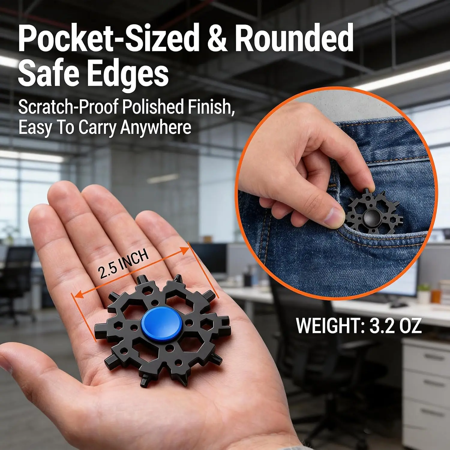 23-in-1 Fidget Spinner Snowflake Wrench – Outdoor Maintenance Stress Relief Adult Toy Multi-Functional Pocket Tool