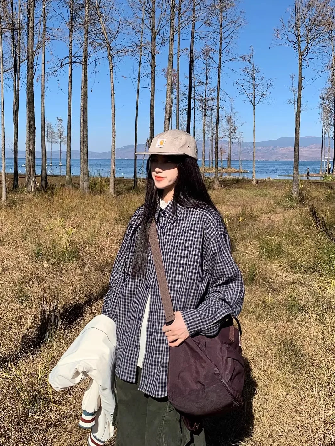 

Loose Long Sve Plaid irt Vintage Retro Turn-down Collar ex Spring Autumn Casual Sle No-iron Procing Spring 2026