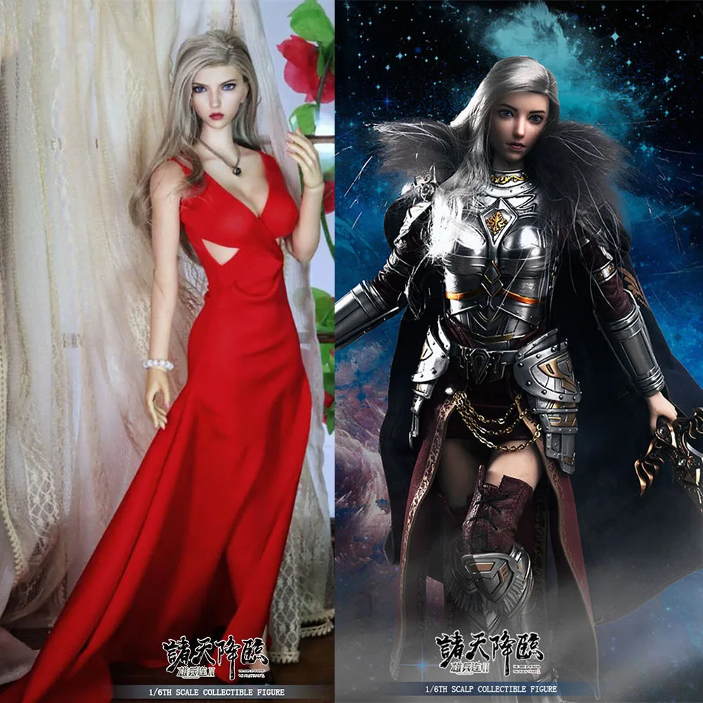 

1/6 Female Soldier Game Heroine Sexy Red Dress Armored Suit Version With Beautiful Wings 12" Action Figure Body Best Gift