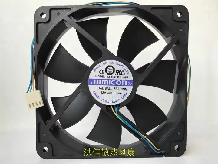 

Free shipping original 12025 KF1225B1LKAR DC12V 0.14A 4-wire PWM fan cooling fan