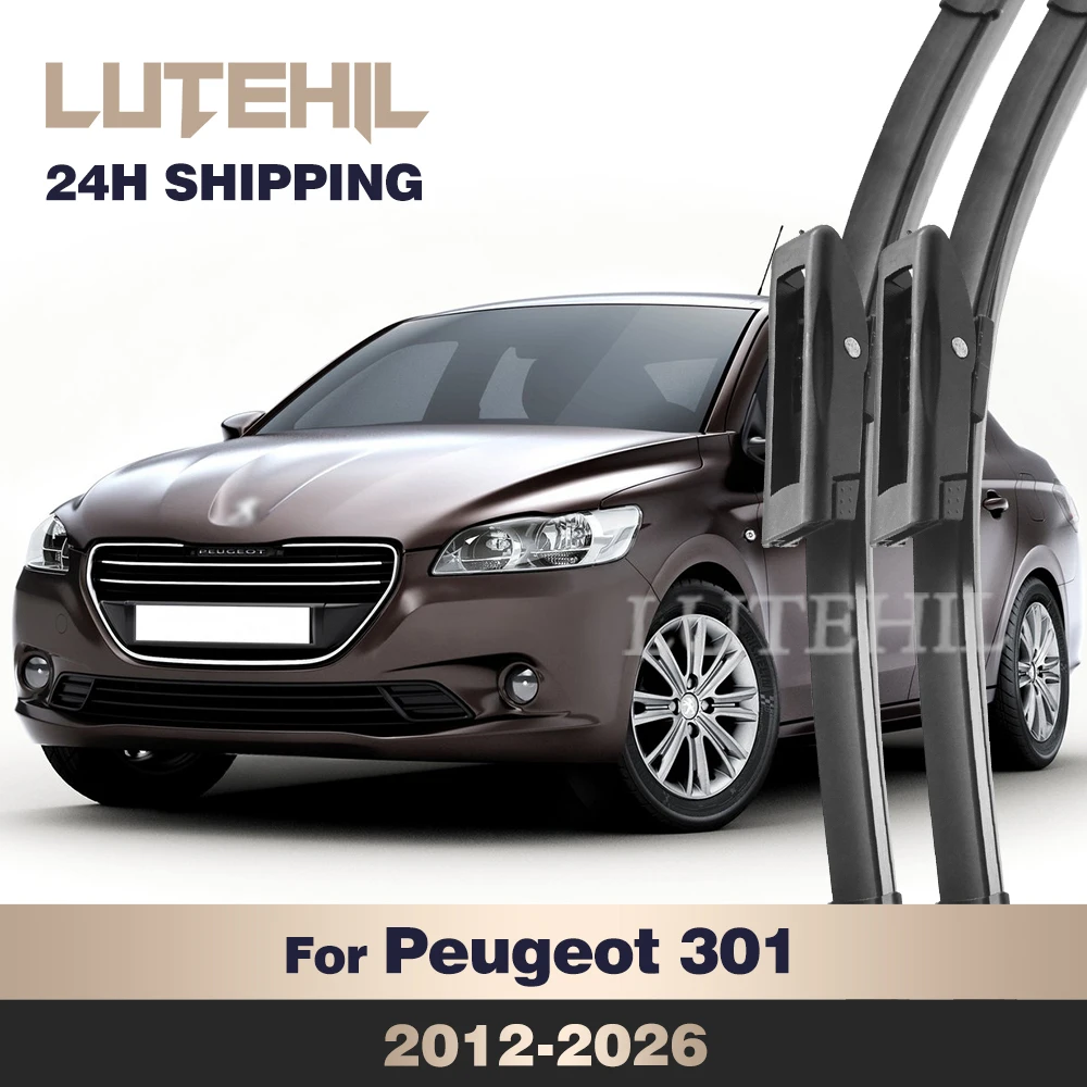 

For Peugeot 301 2012-2026 2013 2014 Wiper Front Wiper Blades Windshield Windscreen Window Brush 24"+16"