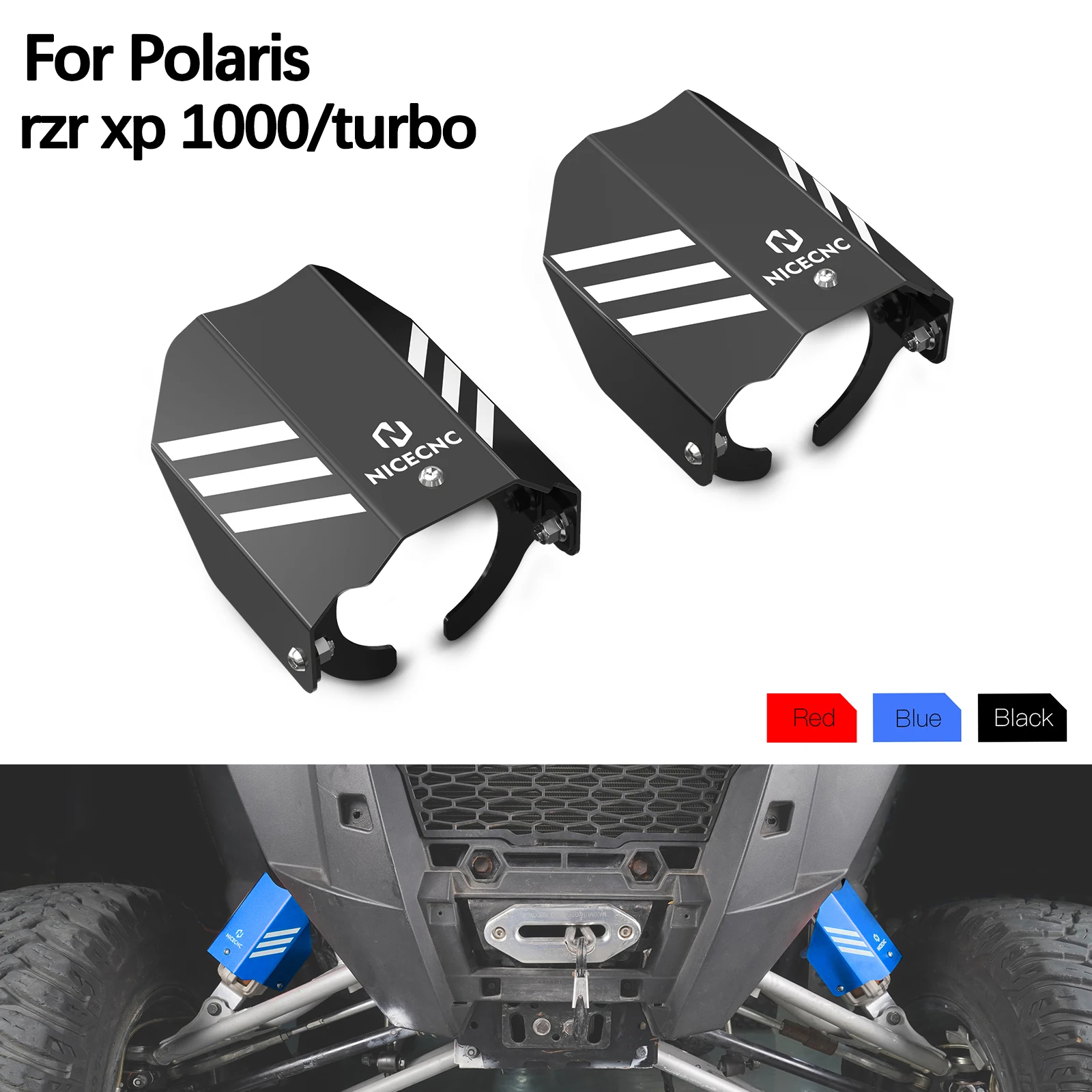 

For Polaris RZR XP 1000/ TURBO UTV Front Shock Guard Protector Kit Protector RZR XP 4 1000 Aluminum Alloy Steel UTV Accessories