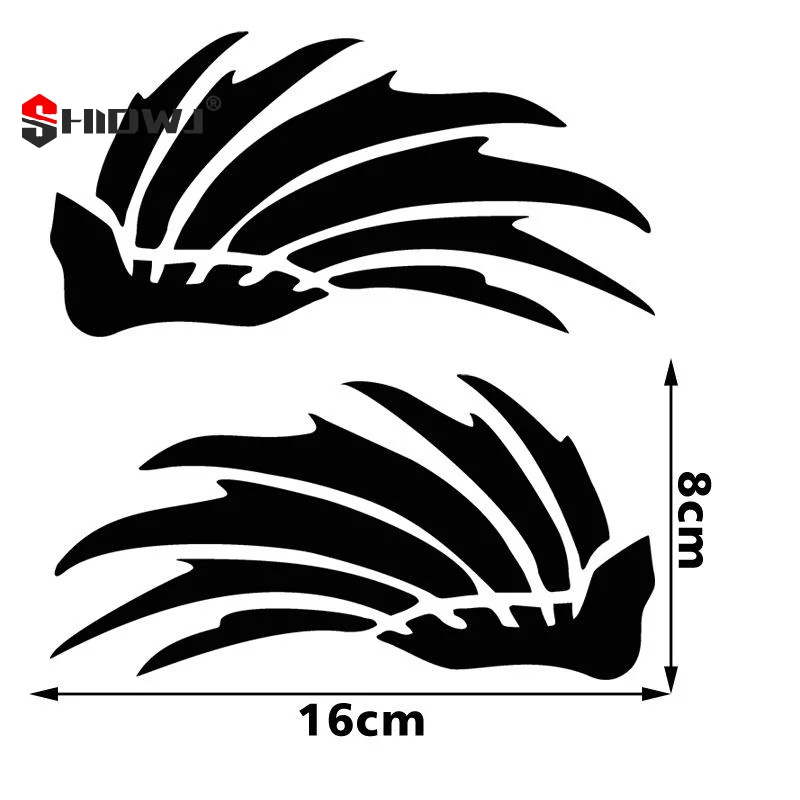 

2 пары DIY мотоциклетный шлем топливный бак скутер модификация виниловые наклейки светоотражающие крылья мотоцикл водонепроницаемые наклейки