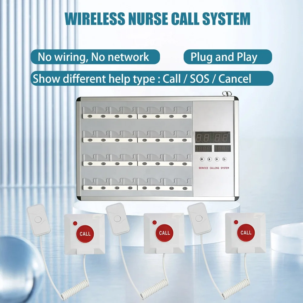Queue Management Intercall Calling Button Cable System Wireless